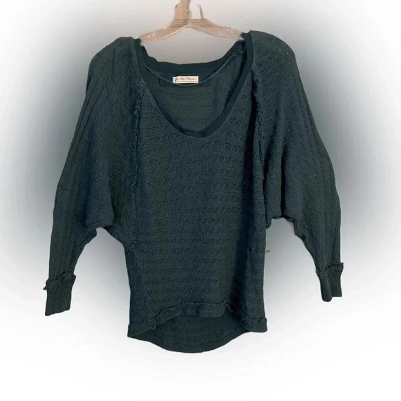 Anthropologie We the Free Theon Hacci Thermal Pullover Shirt Slouchy Size S - Picture 2 of 10